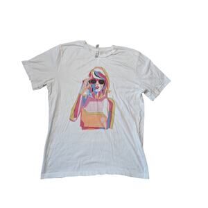 Taylor Swift Cotton T-shirt, NWOT; "Taylor in Technicolor"; watercolor aesthetic